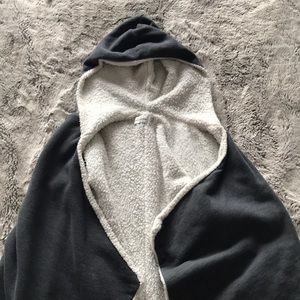 soft dark gray furry Abercrombie cardigan